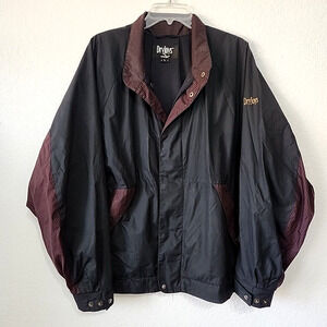 DryJoys Footjoy Lg Golf Jacket Black Purple Zip Snap Long Sleeve Windbreaker